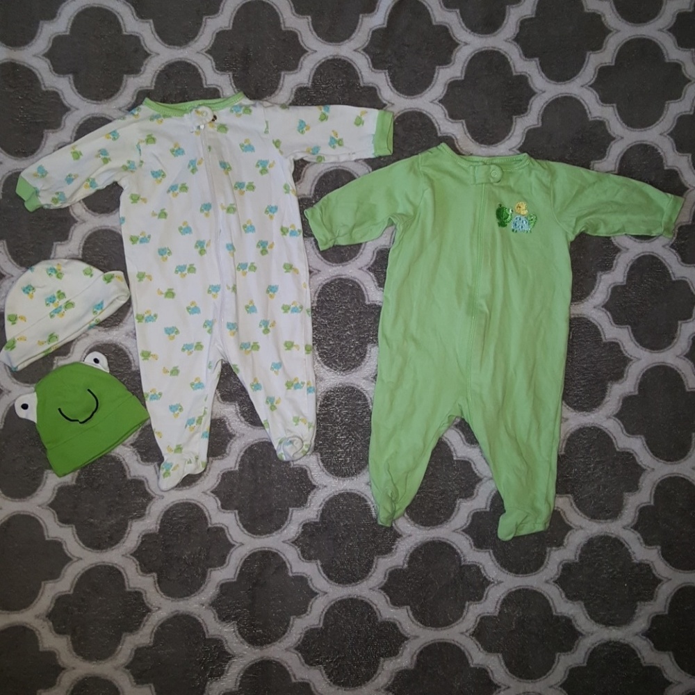Infant Baby Boy Sleepwear LOT Of 4 Size 0-3